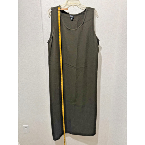 Eileen Fisher Woman Tank Dress Sz 3X Maxi Sheath Casual Henley Viscose Blend - Picture 2 of 9